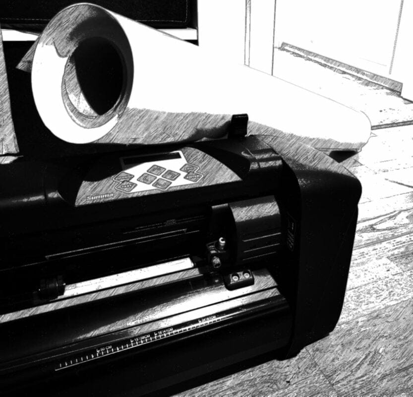 Plotter in Schwarz Weiß