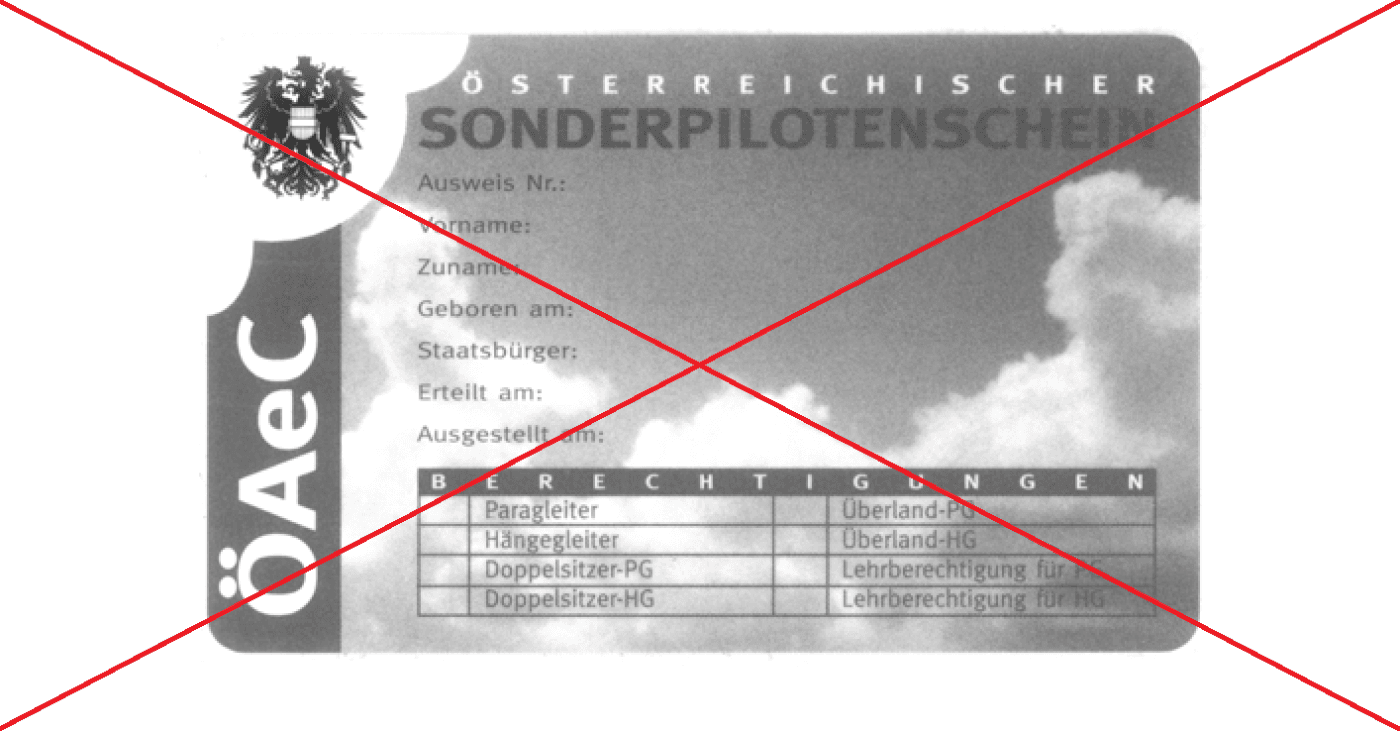 Sonderpilotenchschein nicht mehr gültig