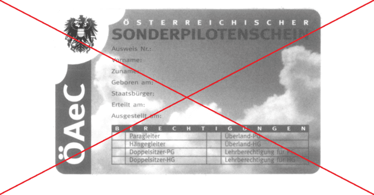 Sonderpilotenchschein nicht mehr gültig